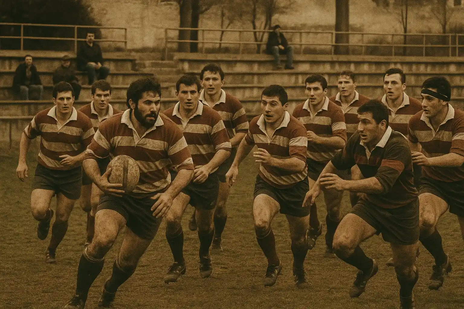 Early Georgian rugby players competing in Tbilisi during the 1990s